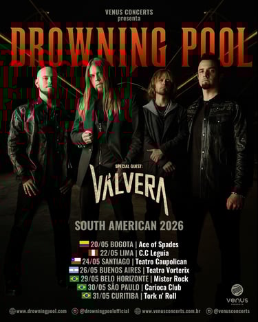 Drowning Pool, nome forte do nu metal nos anos 2000, faz 3 shows no Brasil em maio
