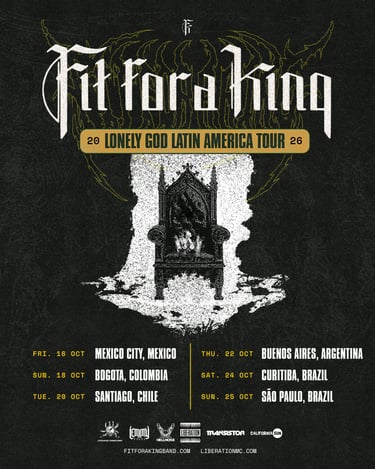 Fit For A King traz turnê do álbum “Lonely God” ao Brasil em outubro