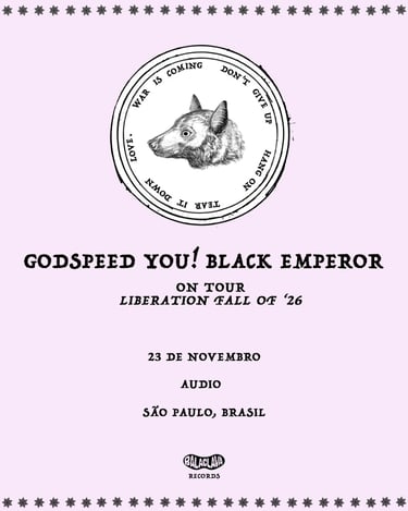 Cartaz do show da banda Godspeed You! Black Emperor em SP no dia 23/11.