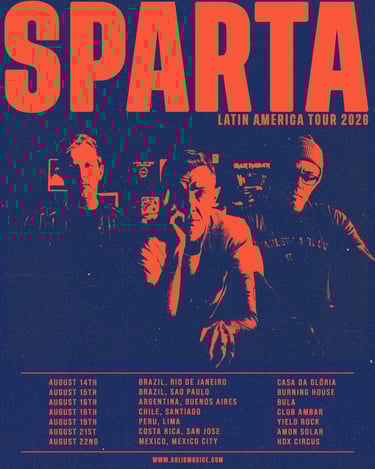 Sparta anuncia primeira turnê pela América do Sul com paradas no Rio e São Paulo