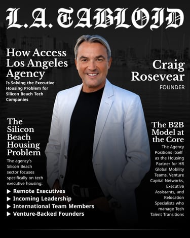 Craig Rosevear, founder of Access Los Angeles Agency, featured in LA Tabloid for solving the executi