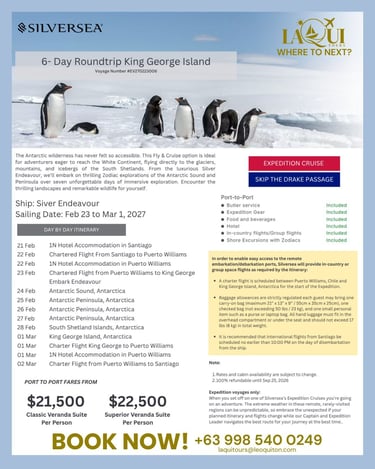 6-day Roundtrip King George Island