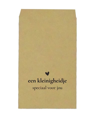 kraft cadeauzakjes om kleine geschenkjes, geld of cadeaukaarten te geven.