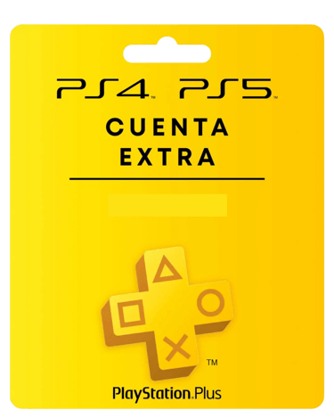 Yellow PlayStation Plus Extra gift card for PS4 and PS5 featuring the iconic console button symbols.