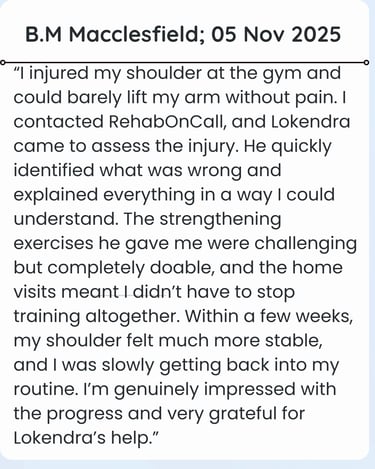 patient review about shoulder rehab