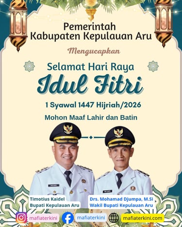 Pemerintah Kabupaten Kepulauan Aru Mengucapkan Selamat Hari Raya Idul Fitri