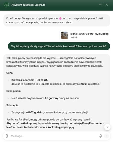 asystent czystosci upierz to wycena ze zdjecia