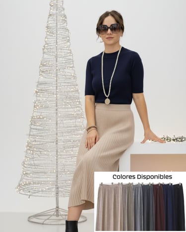 Falda de Punto con Tablones