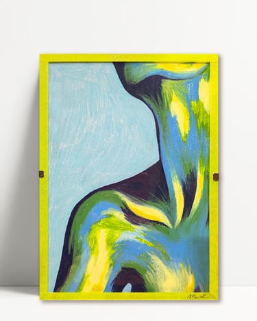 a painting of a woman's torso and torso