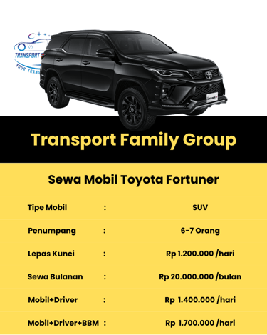 sewa mobil toyota fortuner lhokseumawe aceh