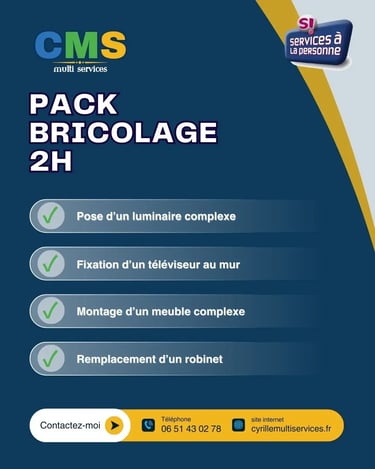 Pack bricolage 2h à Belfort – plusieurs travaux en une visite