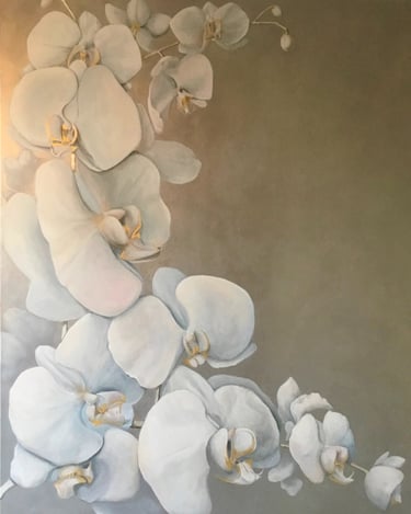 custom painting of orchids by marcine in pennington, nj