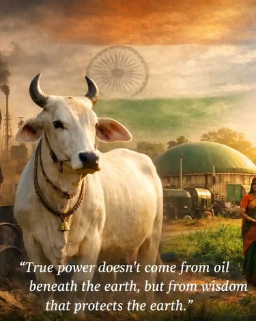 आत्मनिर्भर भारत और पर्यावरण संरक्षण का प्रतीक – गोबर गैस बनाम तेल आधारित ऊर्जा व्यवस्था