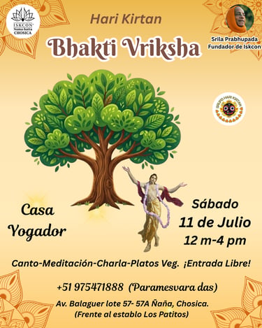 Hari Kirtan. Iskcon Namahatta Chosica. Pasa un lindo día con música, degustación veg y mucho más