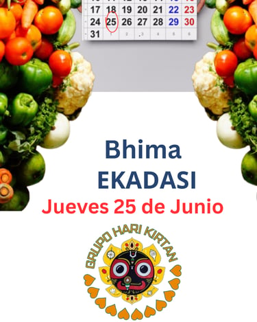 Pandava Nirjala Ekadasi o Bhima Ekadasi. Ayuno de granos