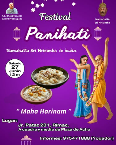 Festival Panihati, Festival del Arroz. Maha Harinam. Namahatta Sri Nrisimha.