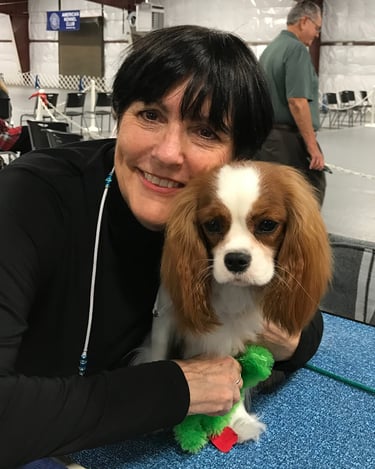 Shelly And Paisley at the dog show