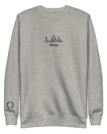 Detalle de sudadera Firenze con diseño del Duomo