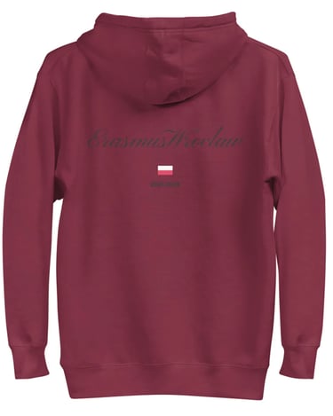 Detalle de sudadera Wroclaw con diseño skyline