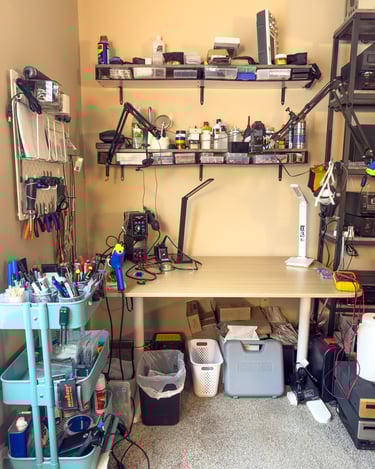 My workstation. It's rarely tidy.