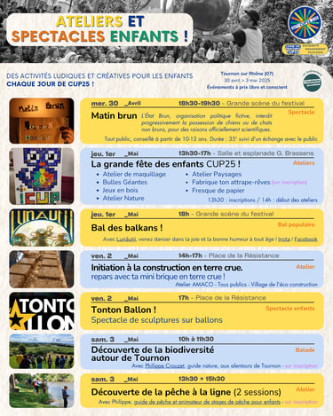 Programme ateliers enfants CUP25