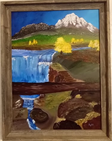 Bear Mountain Waterfall (painting) Kylee Nicole Smith