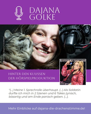 Dajana Golke spricht im Hörspiel "Existence - Das ewige Leben" von Luca Snow