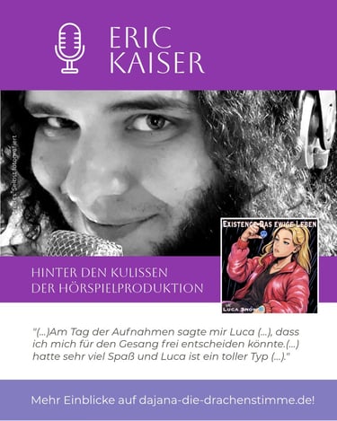 Eric Kaiser singt im Hörspiel "Existence - Das ewige Leben" von Luca Snow