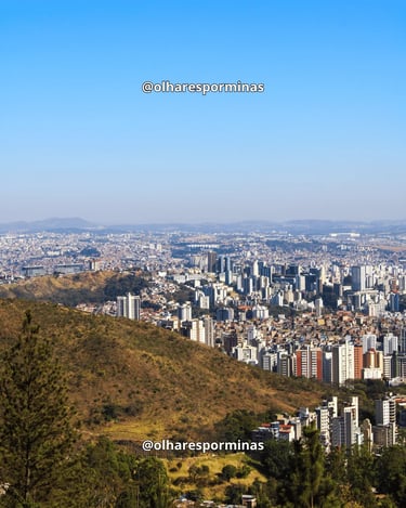 Paisagem urbana de Belo Horizonte vista do alto da Serra do Curral