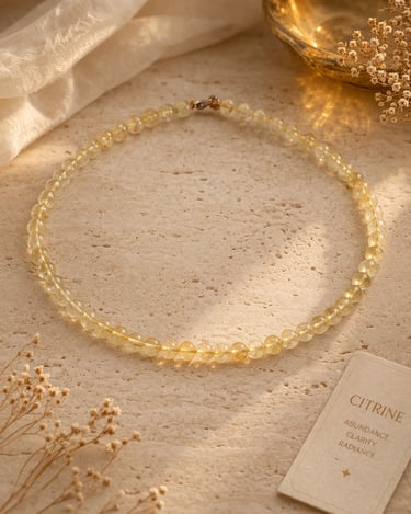 golden citrine necklace natural gemstone jewelry for abundance confidence and fire horse 2026 energy alignment