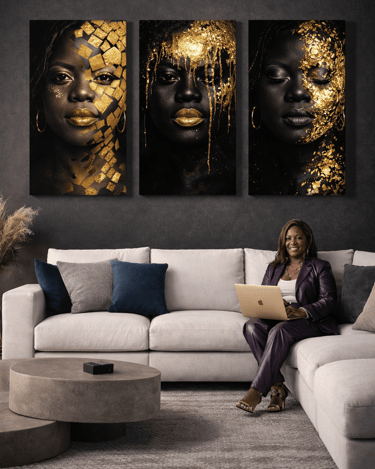 author of the ebook "reversing PCOS and improving fertility" sitting on a couch with a laptop