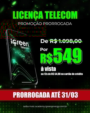oferta da licença Telecom por tempo limitado