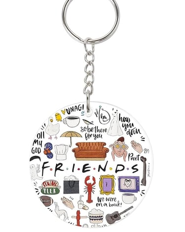 a round keychain with the words friends on it, FRIENDS edition, shop on amazon