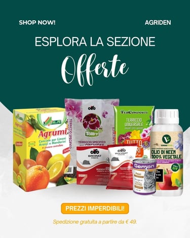 Banner promozionale Agriden con offerte su prodotti per piante, giardino e piccoli animali