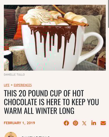 an over the top hot chocolate made for January, national hot chocolate month