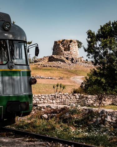 Trenino Verde (Green Train) and Nuraghe Is Paras in Isili, Sardinia