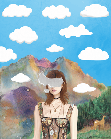 Benoît Daniel-Pham, oil painting, fashion illustration, Dior