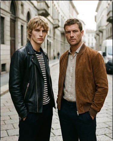 Collezione Uomo primavera, giubbino in pelle e Renna 100%made in italy