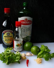 ingredients for dressing for Thai garden salad