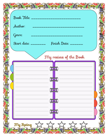 Reading Log Journal Page