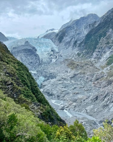 Vista de Franz Josef desde el mirador de Robert’s Point Track