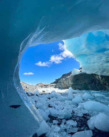 Dentro de Brewster Glacier en Nueva Zelanda