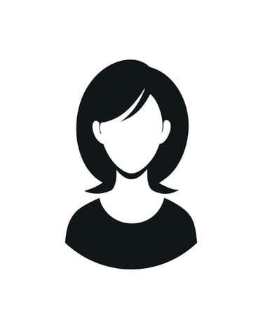 Minimalist black and white woman avatar icon for user profile or social media account.