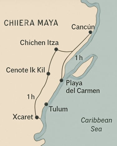 subestimar distancias en la Riviera maya