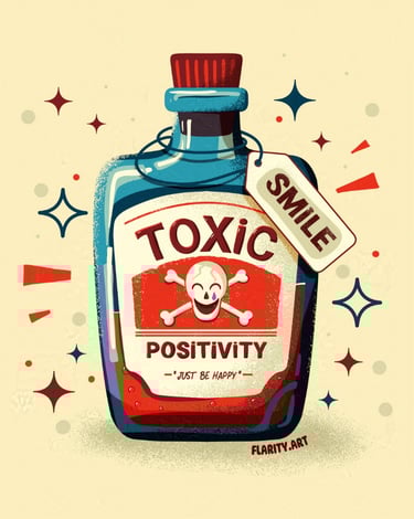 toxic positivity digital illustration