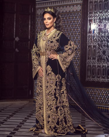 Caftan traditionnel marocain - caftan royal marocain - caftan marocain fait main - djellaba marocain