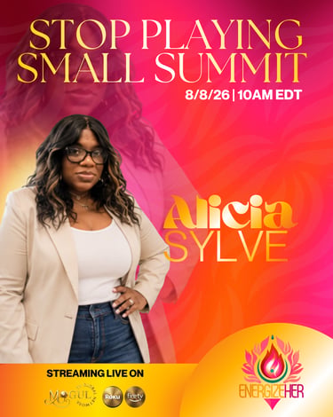 Alicia Sylve featured speaker for the Stop Playing Small Summit on August 8, 2026, streaming live on Mogul TV.