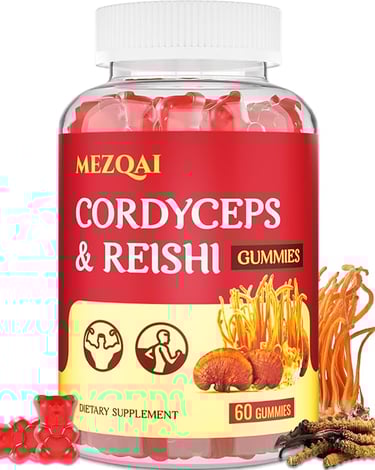 a jar of red gummy 