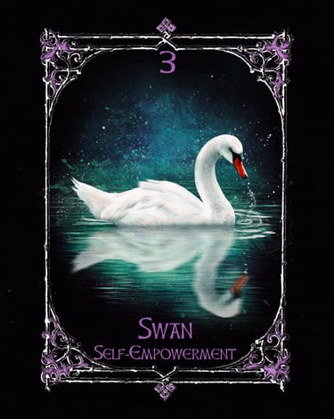 Swan spirit animal card from the animal spirit oracle 