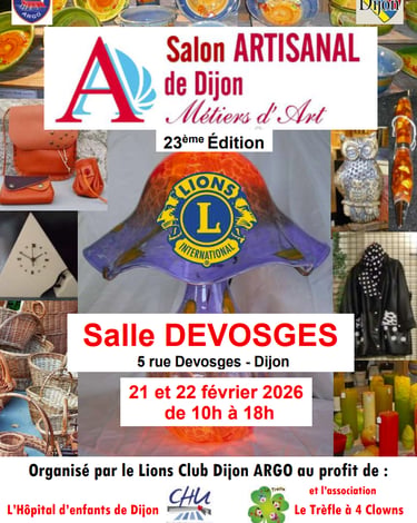 Affiche Lions Club Argo pour salon Métiers d'Art